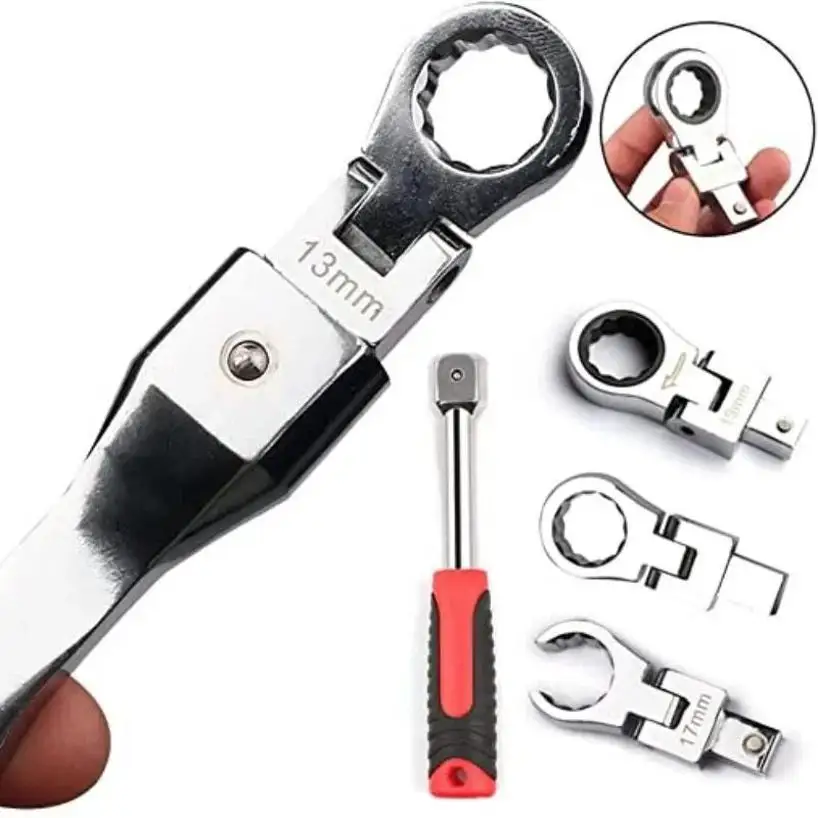 20 Pcs/set Flex Head Ratchet Wrench 8mm-19mm Changeable Wrench Ratchets Screwdriver Household Multifunctional Hardware Tools