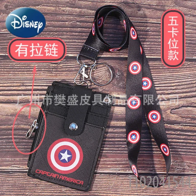 Disney ID Card Holder Luxury Credit Badge Holder Purse Mickey Mouse Minnie Multi-slot Bus Lanyard  Student Meal