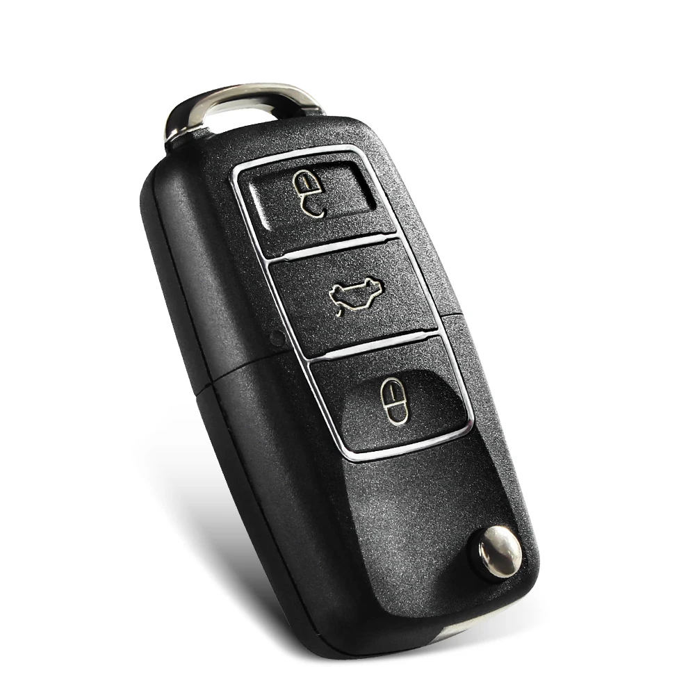 KEYYOU 10PCS Flip Folding Car Remote Key Shell Case HU66 Blade For Vw Jetta Golf Passat Beetle Polo Bora MK4 Seat Altea Skoda
