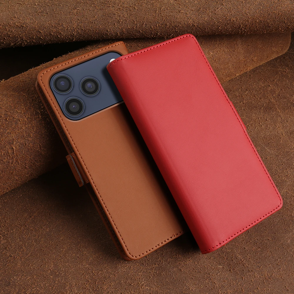 

Premium Leather Flip Case For iphone 17 Pro Max Air 17e 16e 16 15 14 Plus 13 Mini 12 Pro Max Phone Wallet Case Cover Coque Funda