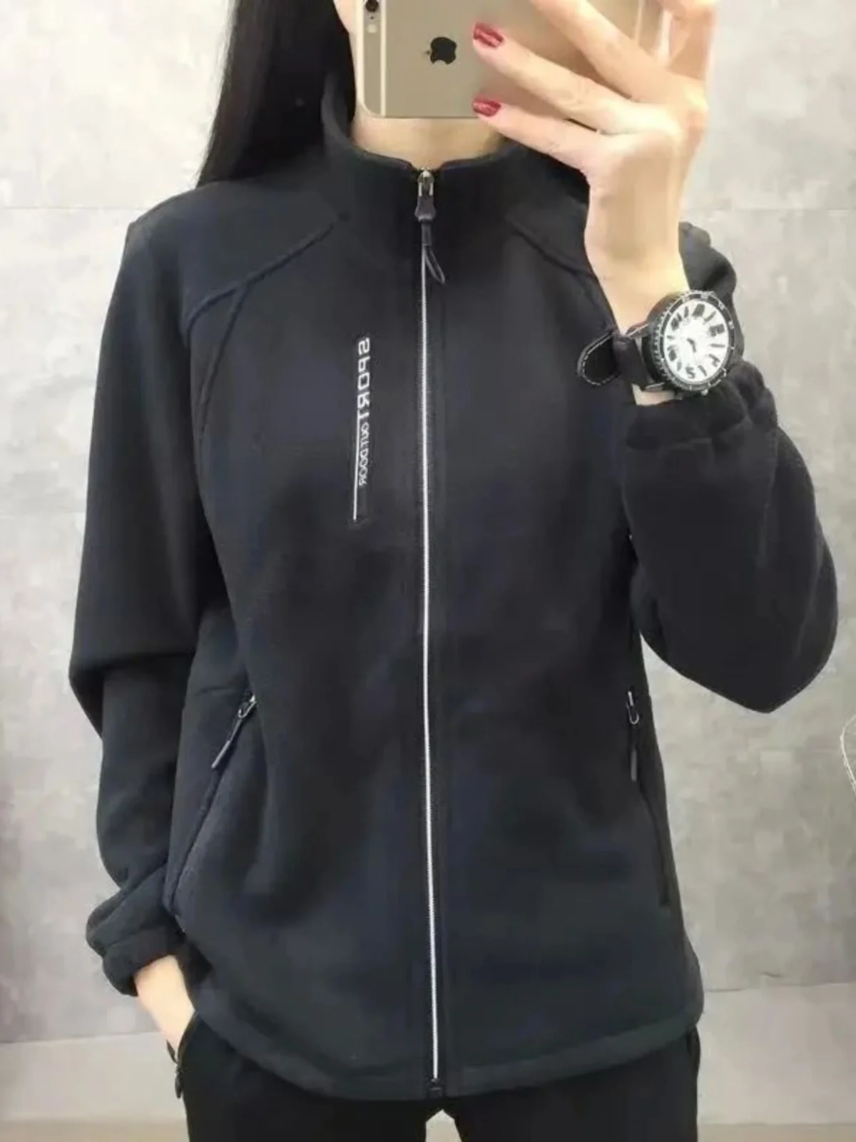 Damen Thi Stehkragen Mehrfarbig Jaet Loose Fit Long Sve Reißverschluss Street Sle Spring Oberbekleidung