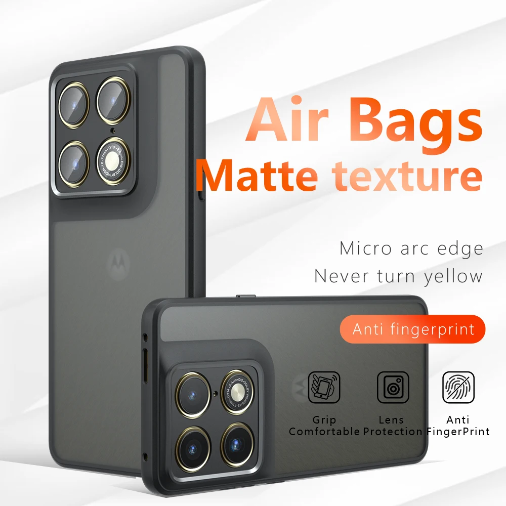 Capa de TPU para Motorola Signature com Botões Integrados 3D, Capa Moto Signature Air Anti-Queda com Airbag, Fundas para Moto Signature
