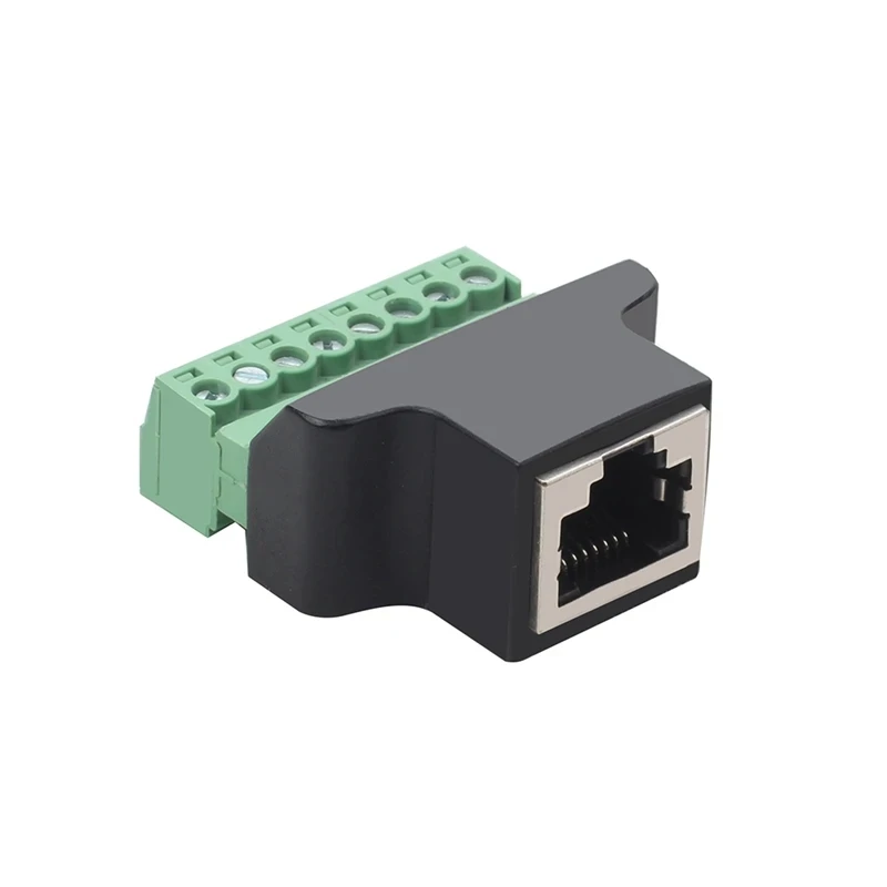 Rj45 إلى المسمار محطة كتلة 8p موصل إيثرنت rj45 ذكر أنثى إلى 8 دبوس المسمار محطة كابل محول الشبكة ل CCTV DVR