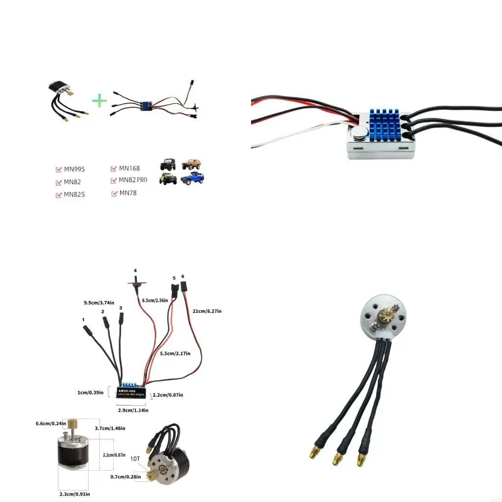 

Heavy Duty External Motor Upgrades Kits with ESC For Remote Control Model Vehicle