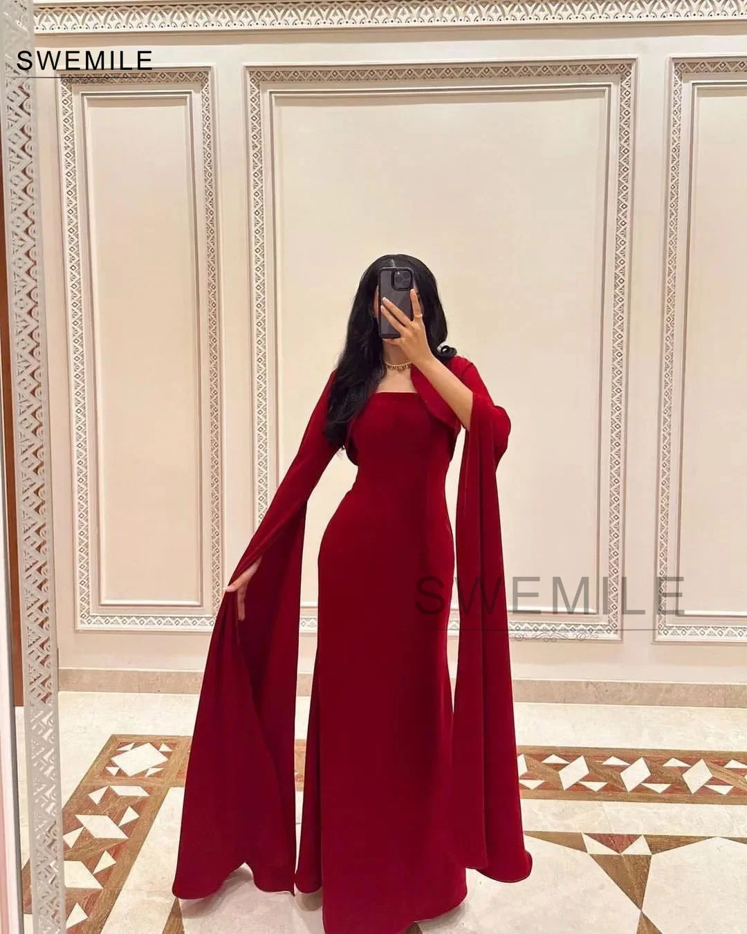 Red Elegant And Beautiful Dresses For Women Prom Dresses Cap Straps Zipper Up Floor-Length Formal Occasion Dresses Dubai