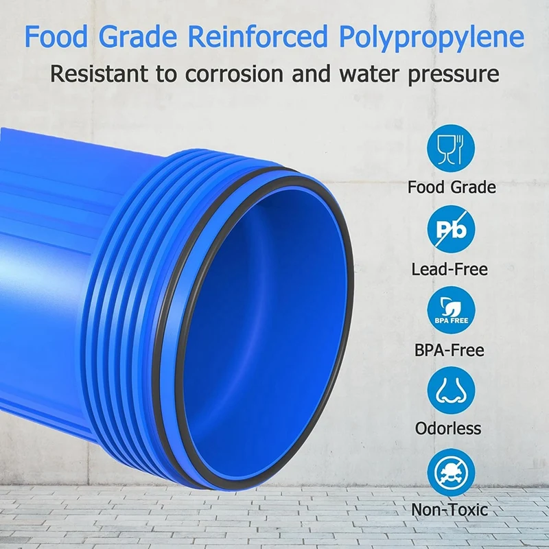 10X4.5In Whole House Water Filter Housing, Fit Sediment Etc Filters For Well And City Water,Filter Pre-Filtration System Durable