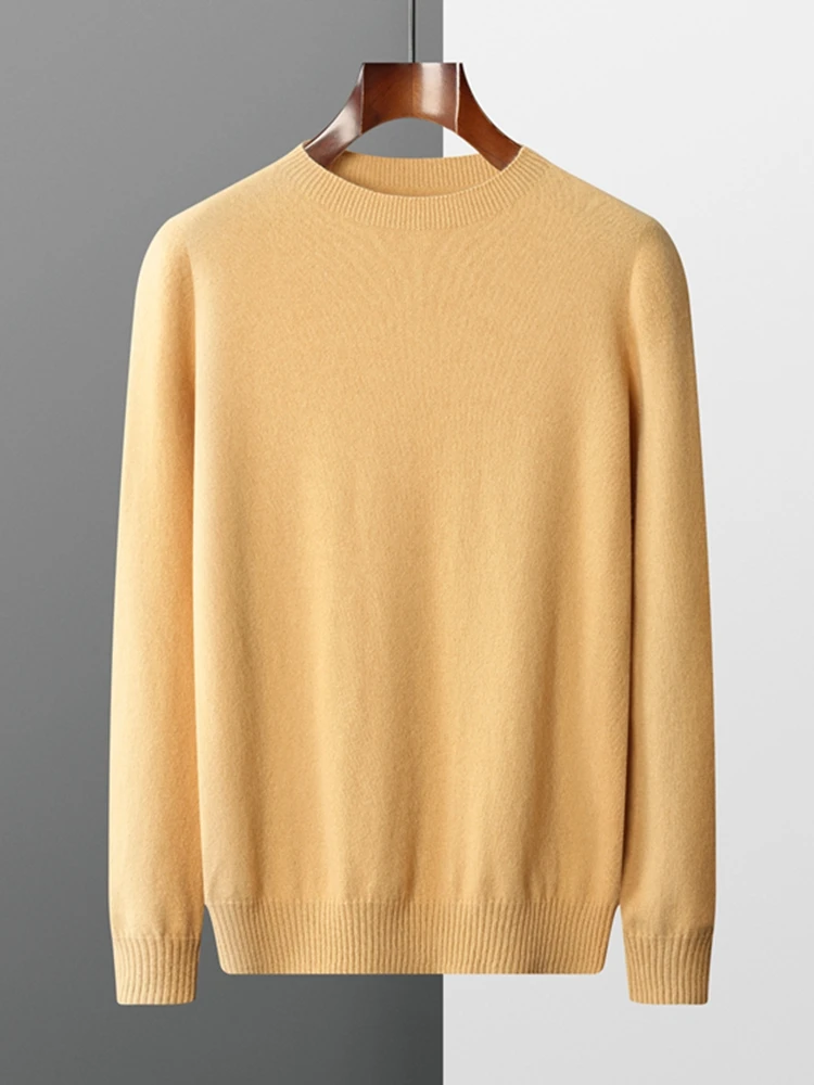 MEETCC Autumn Men Cashmere Basic Pullover Soft  Warm O-Neck Sweater Smart Casual 100% Cashmere Knitwear Quality Jumpers Clothing