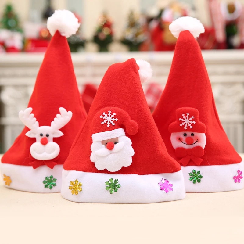 

6 Pcs Santa Hat Red Christmas Hat For Christmas Party Favors Fit For Adults And Kids Easy To Use