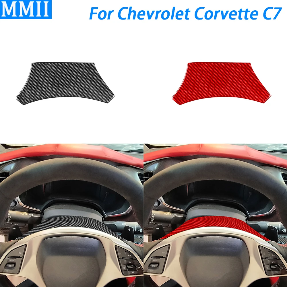 

For Chevrolet Corvette C7 2014-2019 Carbon Fiber Steering Wheel Top Cover Decorative Car Interior Decoration Accessories Sticker