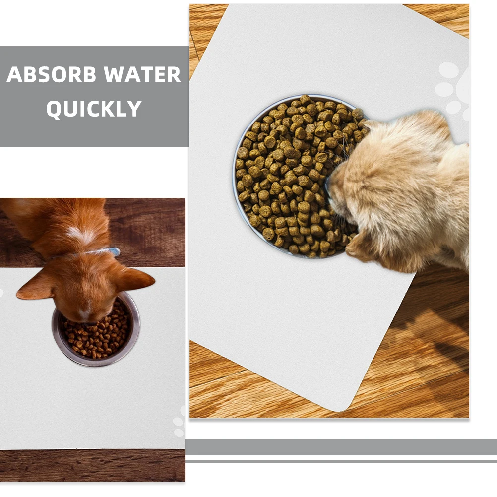 

Reusable Pet Food Mat Thick Absorbent Dog Feeding Pad Non Slip Water Absorbing Bowl Mat for Cat Dog Puppy Feeding Area