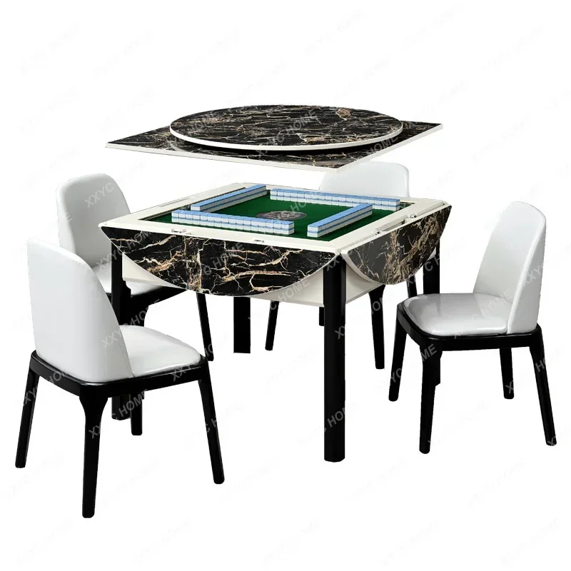 

Chinese Mahjong Machine Automatic Solid Wood Folding Dining Table Dual-Use Mahjong Table Motor Linen