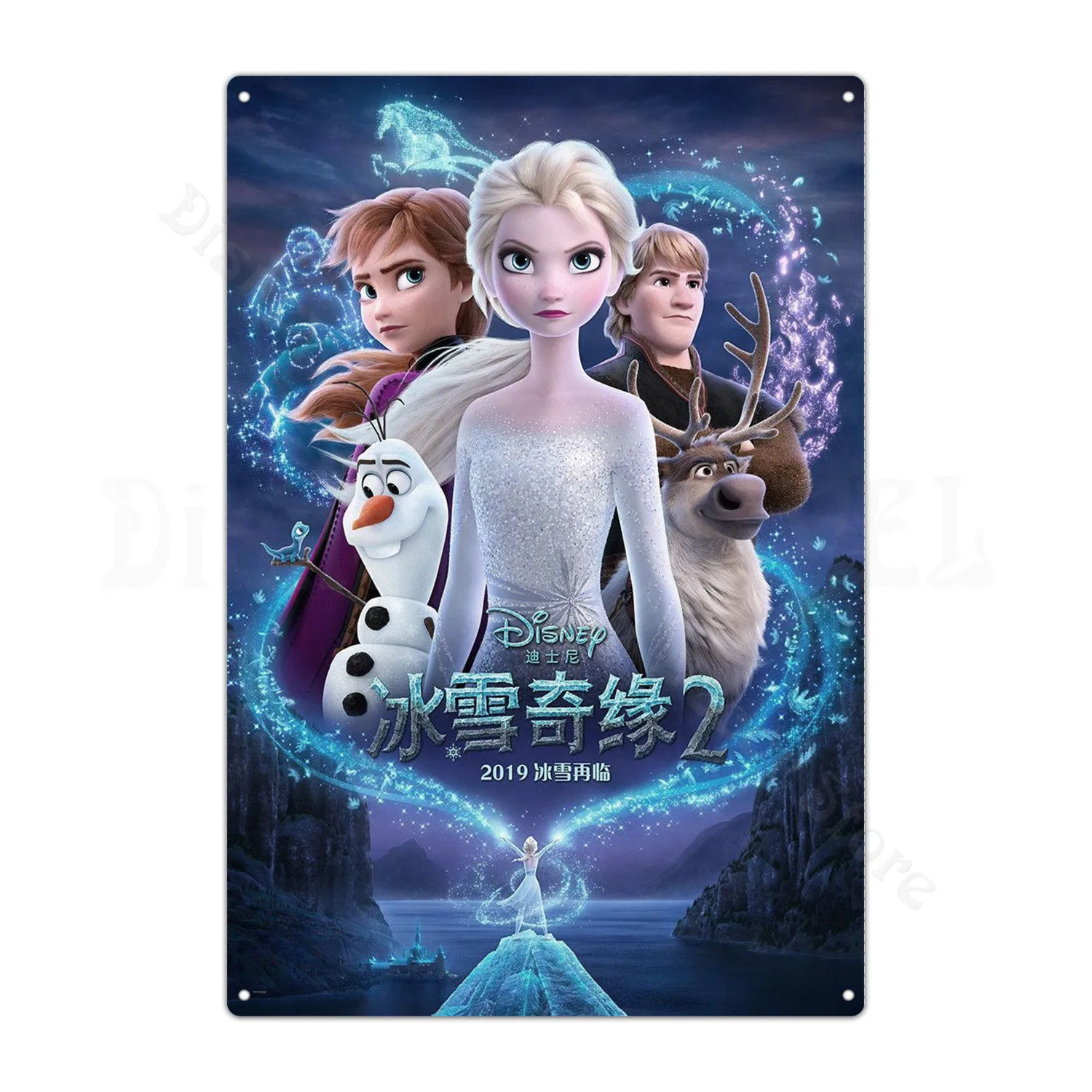 Disney Metal Signs Frozen Ice Queen Elsa Anna Metal Poster Classic Animated Film Tin Sign Plate Wall Art Stickers Home Decor