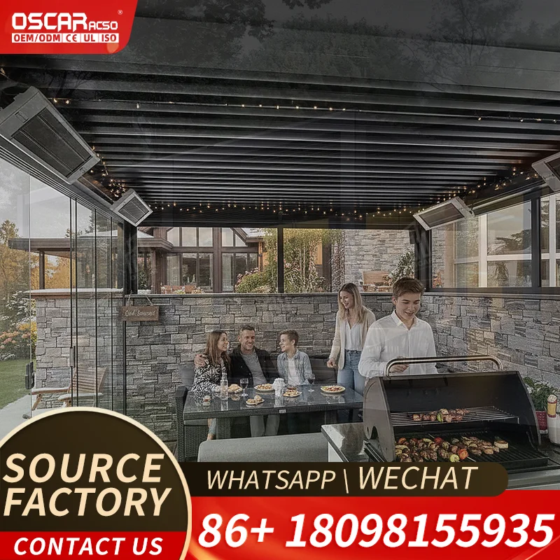 8m By 4m Motorized Bioclimatic Louvered Roof Pergola with Remote and LED Lights Aesthetic Functional Outdoor Patio Backyard Gard