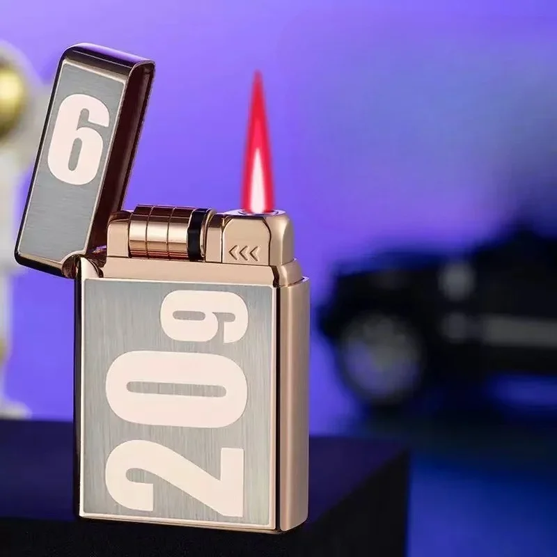 Men's Boutique Gift Metal Lighter, Induction Ignition Butane Torch Lighter, Portable Windproof, Unique Unusual Smoking Gadget