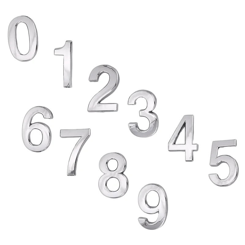 AT13 10 Pieces Self-Adhesive Door House Numbers Mailbox Numbers Street Address Numbers For Residence And Mailbox Signs, 0 To 9