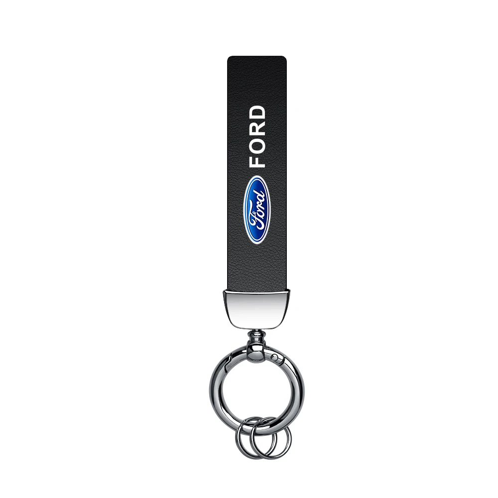 3D Metal Leather Car Key Chains keychains Ring Decor Accessories For Ford Focus 2 3 Mondeo Fiesta Kuga Fusion Mk4 MUSTANG ST Mk2