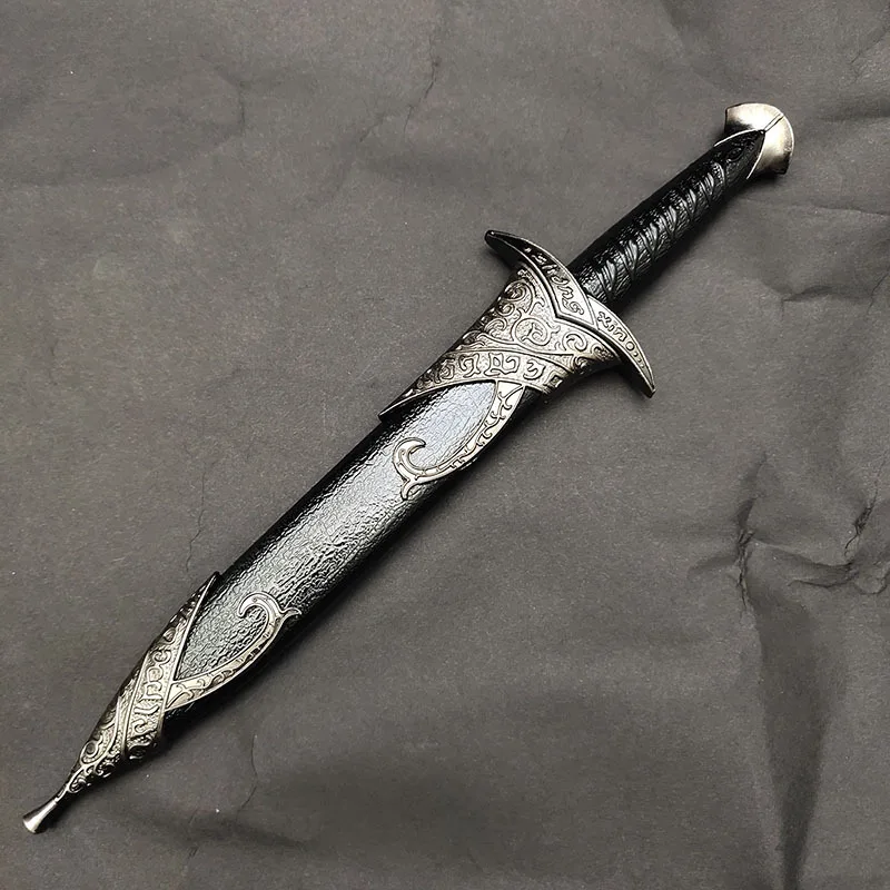 ดาบสั้นขนาด 28 ซม./11.02 นิ้ว พร้อมปลอกดาบ อุปกรณ์เสริมสำหรับเกม คอสเพลย์ฟรอโด อาวุธจำลอง ของเล่นสะสม ของขวัญวันเกิด