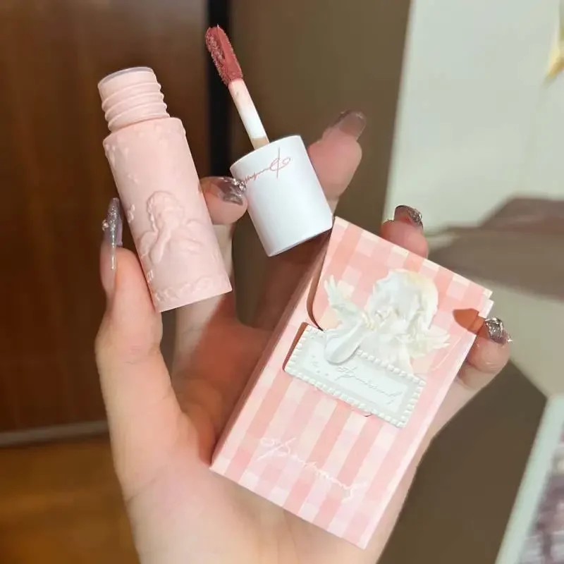 Lovely Angel Make up Lip Gloss Long Lasting Matte Lip Tint Kawaii Make Up labbra rosa carino trucco coreano Kawaii Mini rossetti