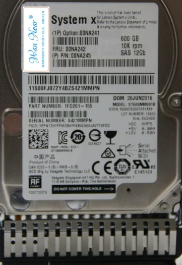 

Для 600GB 10K 12Gbps SAS 2,5 "G3HS 512e 00NA241 00NA242