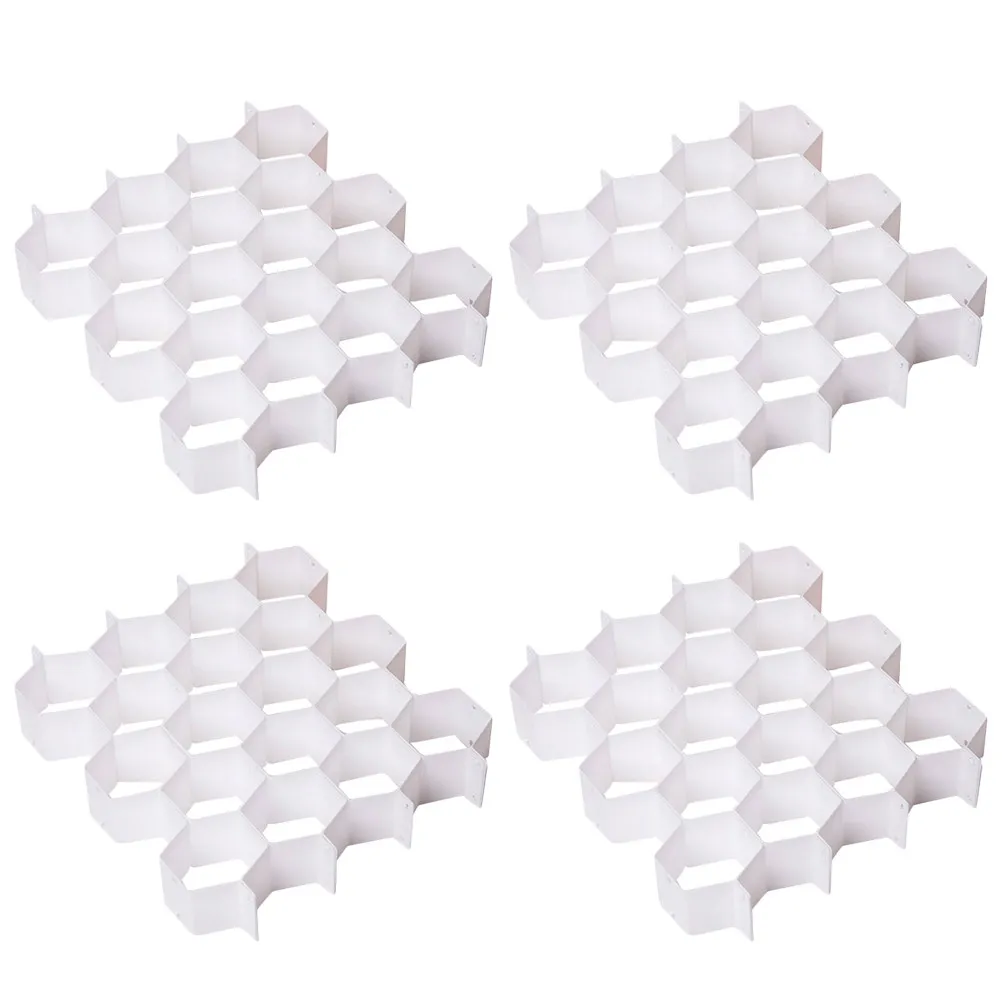 2Sets Plastic Honeycomb Drawer Organizer Adjustable Grid Divider for Dresser Closet Under Bed Storage Space Saving Home Decor