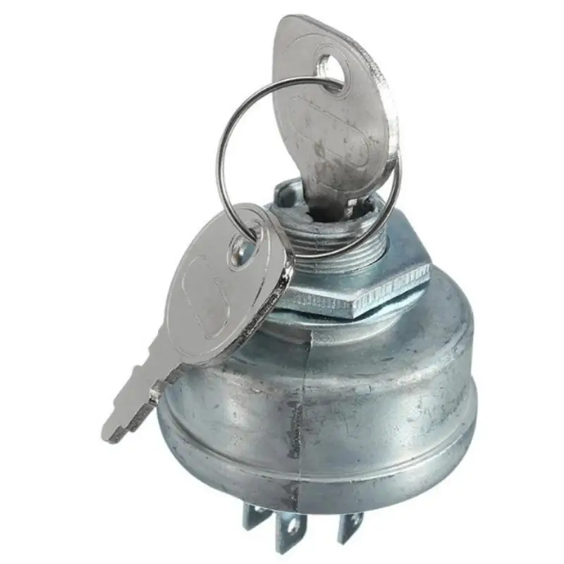 Lawn Mower Ignition Starter 5 Spade Terminal Heavy Duty Engine Starter Switch for Garden Lawn Mower Replacement Parts