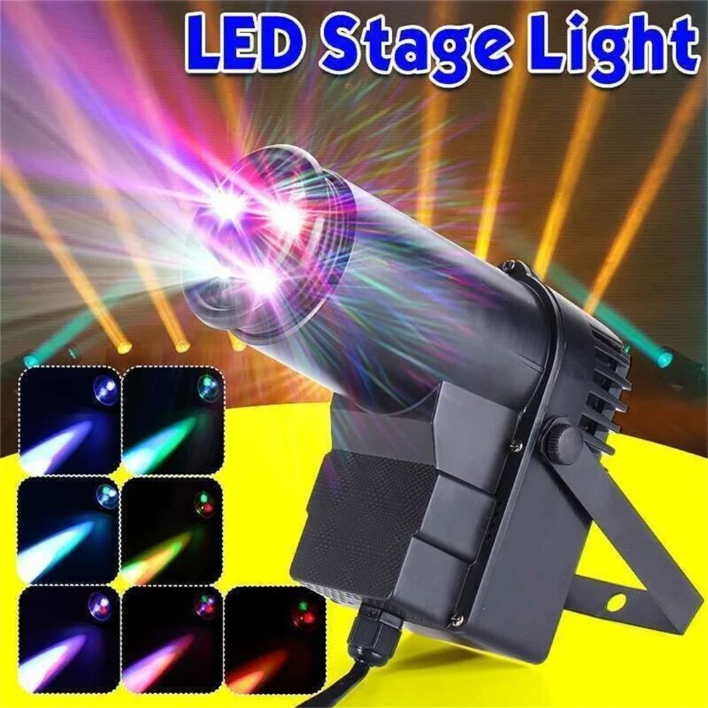 Voz controlada girando luz de palco com suporte, luzes LED Spot, Home Party, KTV, Bar, DMX512, Dropship