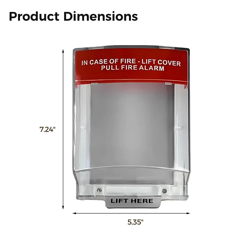Transparent Fire Alarm Guard, Wall-Mounted Safety Enclosure, Protective Pull Station Case