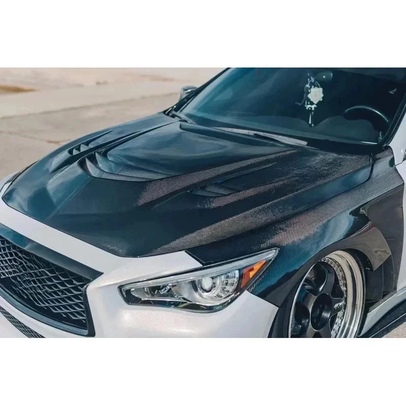 

V5 Carbon hood Q50 2014+ carbon fiber honeycomb