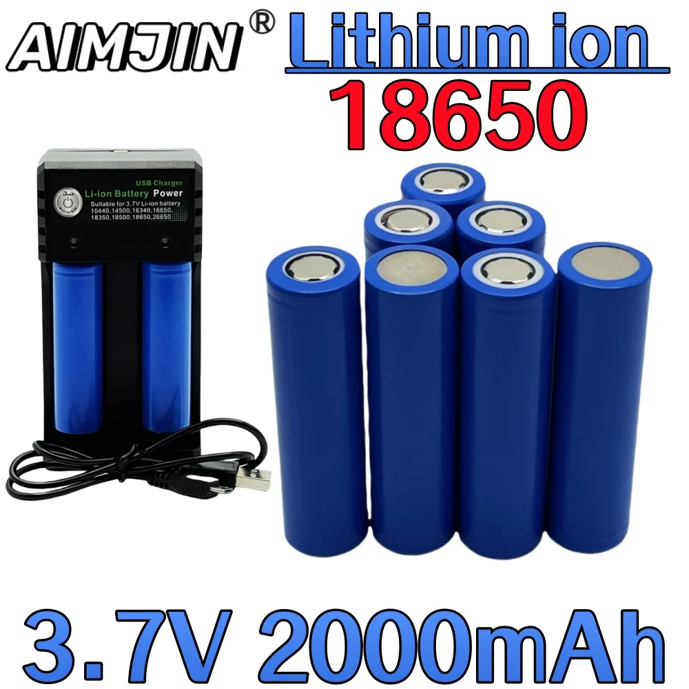 

18650 3.7V 2000mAh rechargeable lithium battery, flashlight, laser pointer, remote control, electronic toys