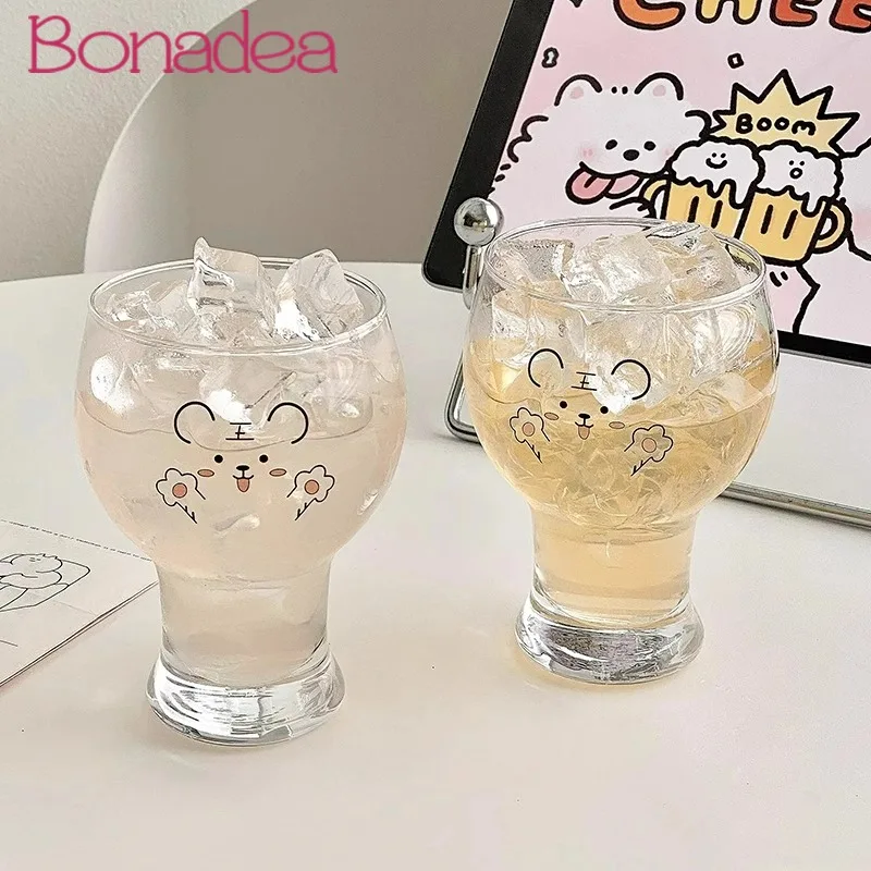 Ins Cute Beer Cup High Value Cartoon Milk Juice Drink Glasses Cups Water Glass Cups Tiger Print Glasses Cup Gift To Friends