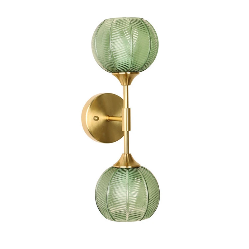 Nordic Glass wall Light Green Leaf Pattern Lighting For Living Room Dining Room Hotel Study Bedroom Indoor Decorative Fixture