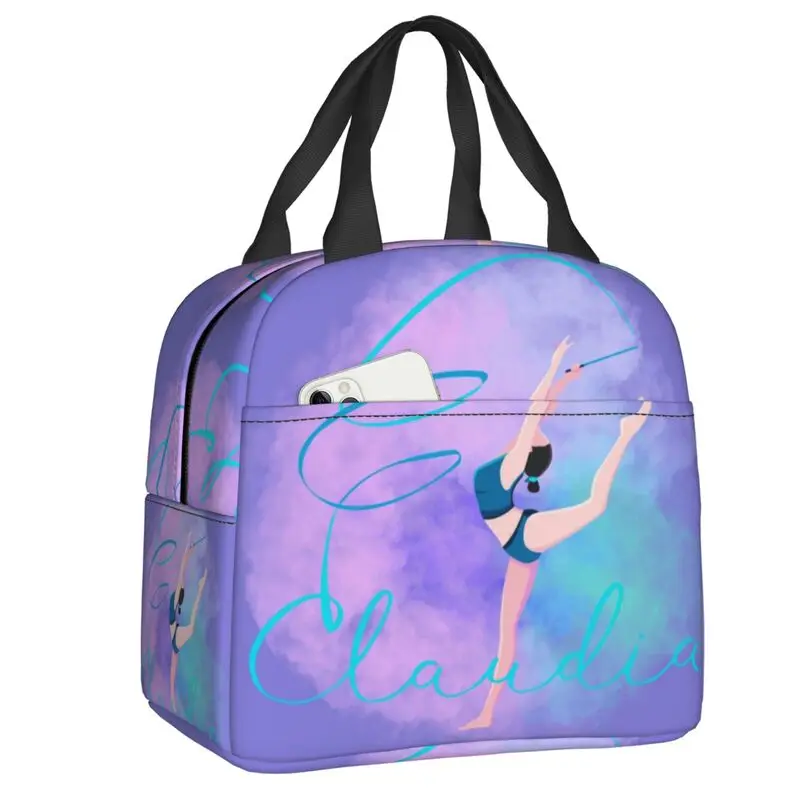 Dance Rhythmic Gymnastics Insulated Lunch Bag for Women Resuable Cooler Thermal Lunch Box Beach Camping Travel