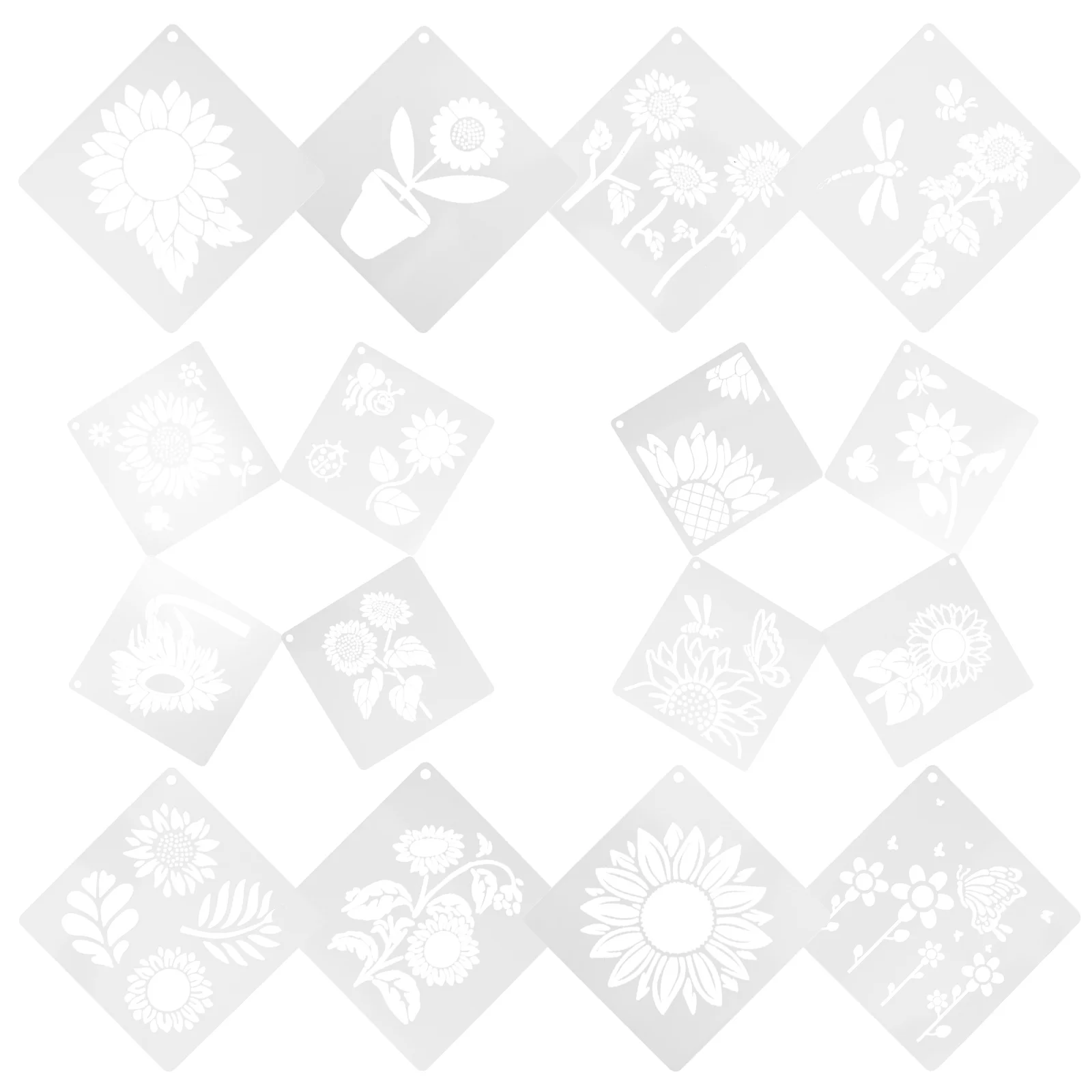 

1 комплект трафаретов с подсолнухом 15x15 см, многоразовые настенные шаблоны для рисования из деревянной ткани, цветочные трафареты для рукоделия для проектов домашнего декора
