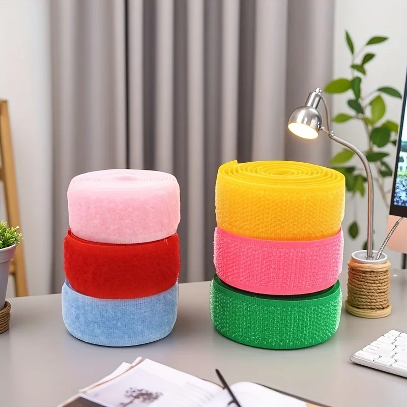 【Multiple Colors Available】2000Mm*20Mm Colorful Velcro Set (Hook Side 1000mm + Loop Side 1000mm) Glue-Free Nylon, Easy to Sew by Hand, Suitable for Hair Accessories / Bags / General Use, Shoe Replacement Hook and Loop Tape, Can Be Cut for Clothing, Shoes, and Bag Accessories, Sewable, Double-Sided Home Sewing and Crafting Accessories