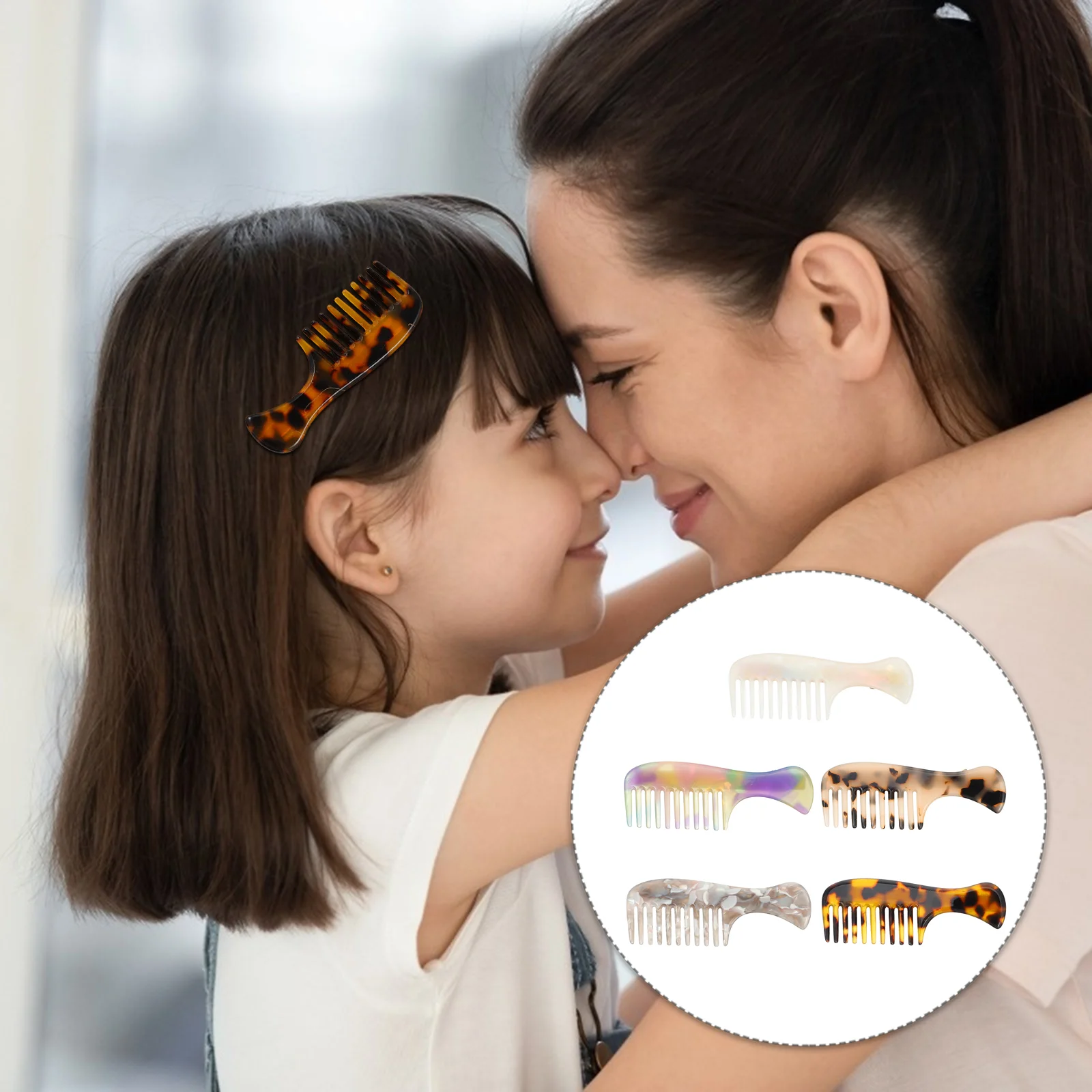 

5 Pcs Hairpin Clips Girls Barrette Comb Wedding Resin Decorations Birthday Party Women's