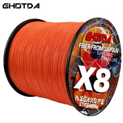 Premium Super X-wire X8 8 Strands Braided Fishing Line Seabass Leader Multifilament Lines 18-78LB Cord 0.14mm-0.5mm 300M-1000M