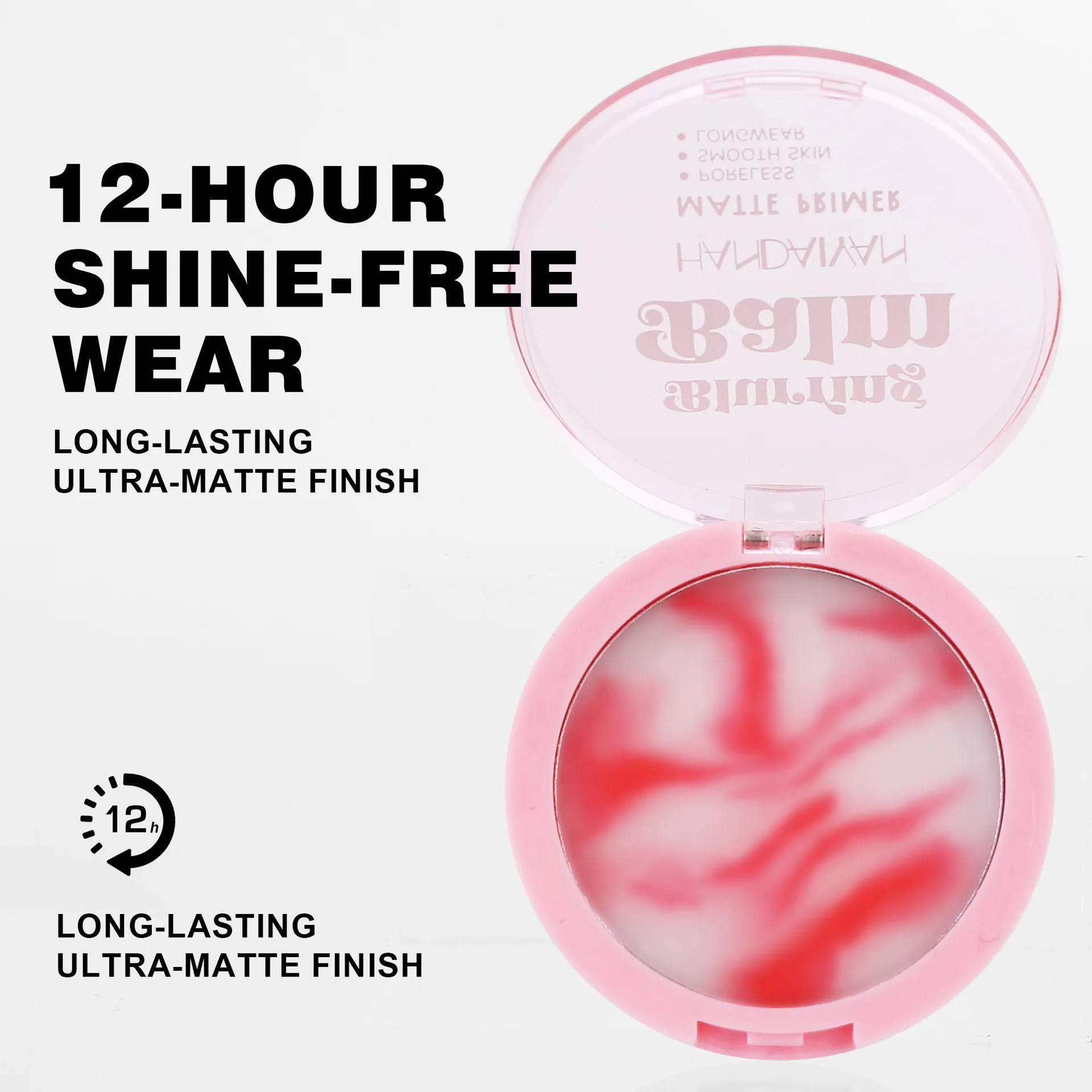 Crema fijadora de maquillaje con soplo de polvo Handaiyan resistente al agua y Control de aceite poros ocultos crema de maquillaje no desmaquillante para fijar el maquillaje