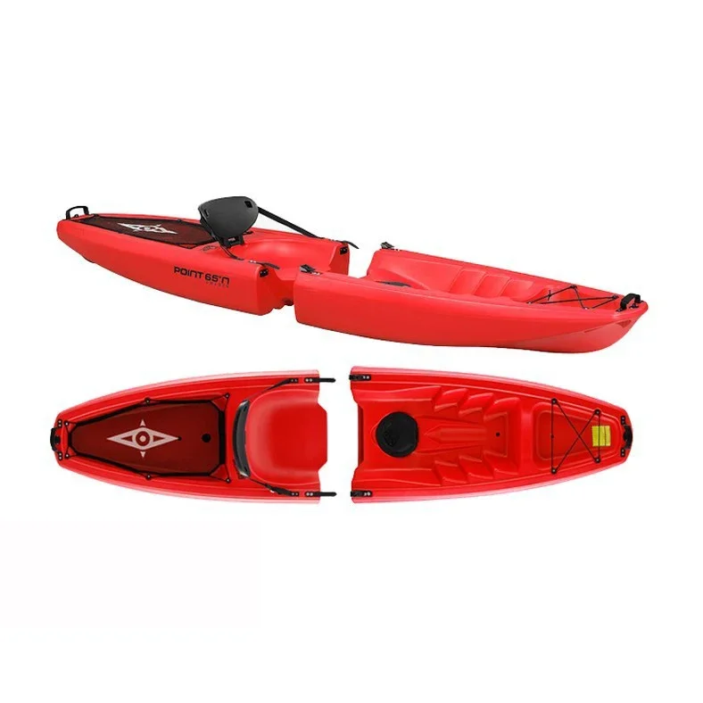 Hot sell detachable double fishing traveling boat easy take plastic canoe kayak