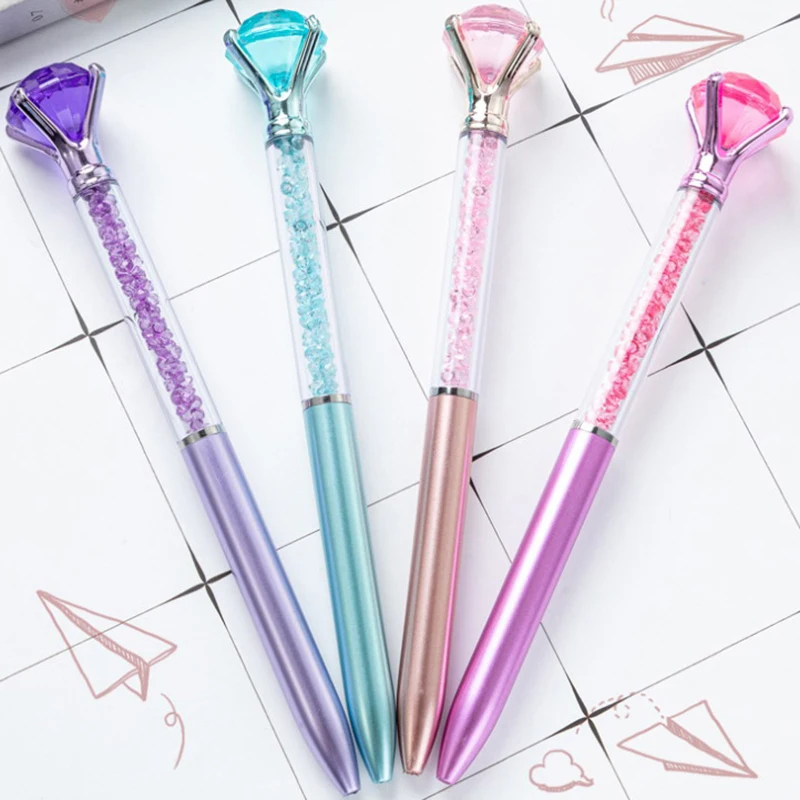 Fashion Shiny Large Diamond Gel Pens Creative Exquisite Ballpoint Pen School Office Writing Tools Student Stationery Gifts