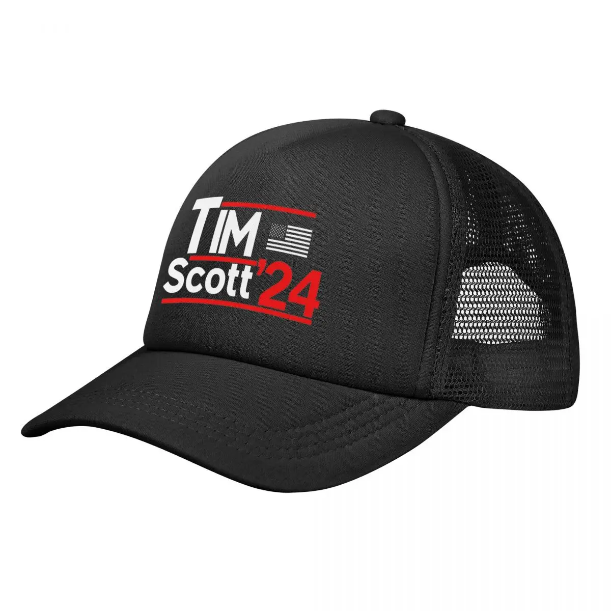 Summer Outdoor Tim Scott For President 2024 Mesh Caps Unisex Adjustable Foam Trucker Hat