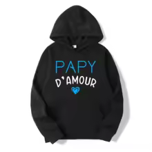 Grandpa Of Love hoodies Human French Letters Dad Papa Papy Gift Men Clothing hoodies