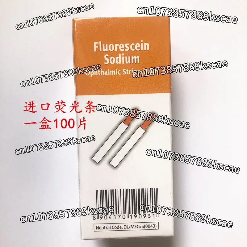 Office supply a box of 100 fluorescein sodium detector, tear test paper (fluorescent strip filter strip) tear agent