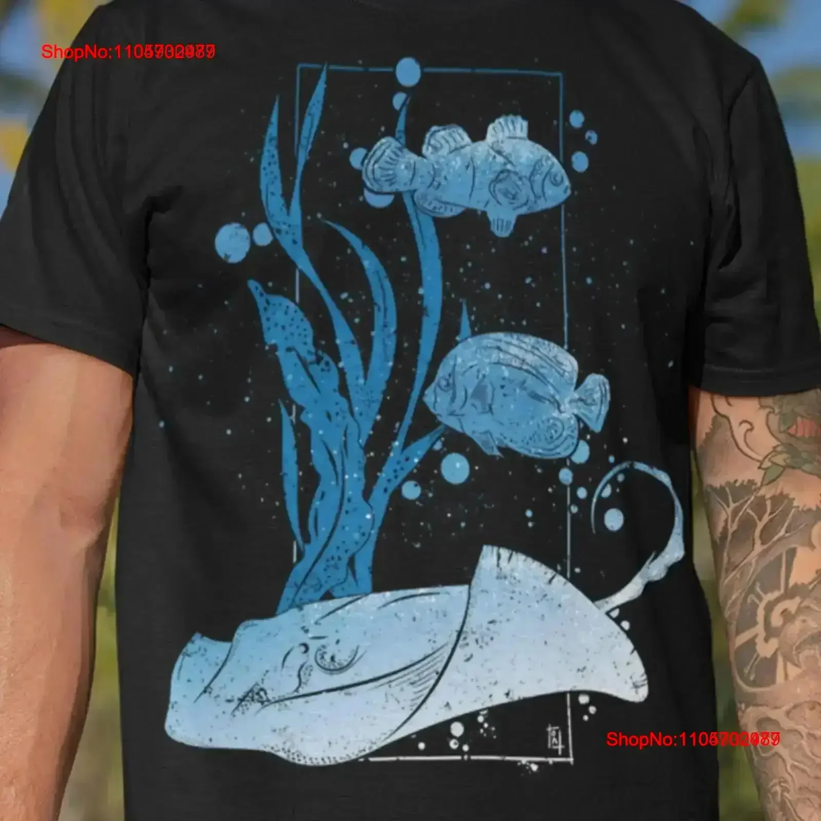 Stingray T shirt Shark Silhouette Manta Ray Illustration Marine Life Aquatic Wildlife Coral Reef Save The Planet Deep Sea Love