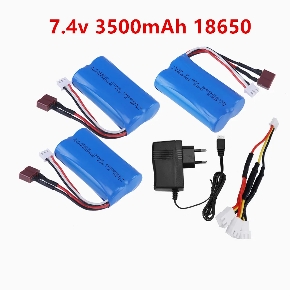 7.4V 3500mAh 18650 Li-ion Battery For Wltoys 10428 /12428/12423 RC Car Parts 2s 7.4v Bateria For SCY-16101 SCY-16102 SCY-16103