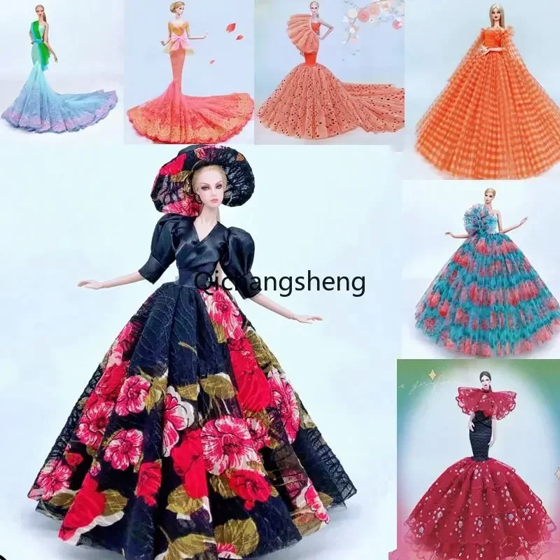 Fashion Wedding Gown 1/6 Doll Clothes For Barbie Dress For Barbie Outfits Party Clothing Evening Dresses 11.5