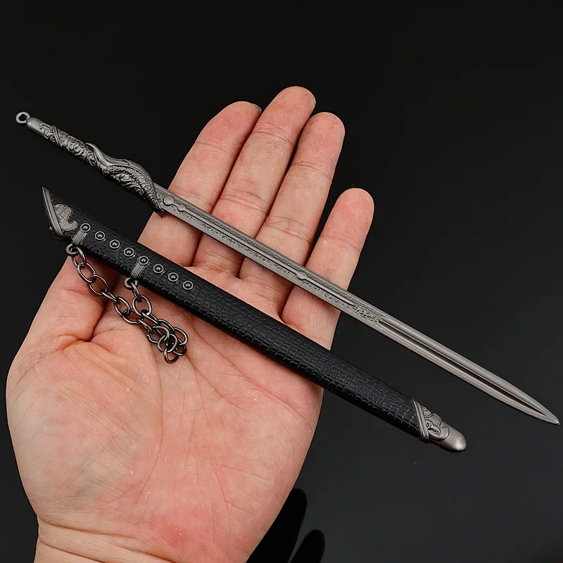 22cm Yun Light Sword Alloy Model with Sheath Chinese TV Fangs of Future Peripherals Zhuo Yichen Weapon Ancient Steel Katan Toys