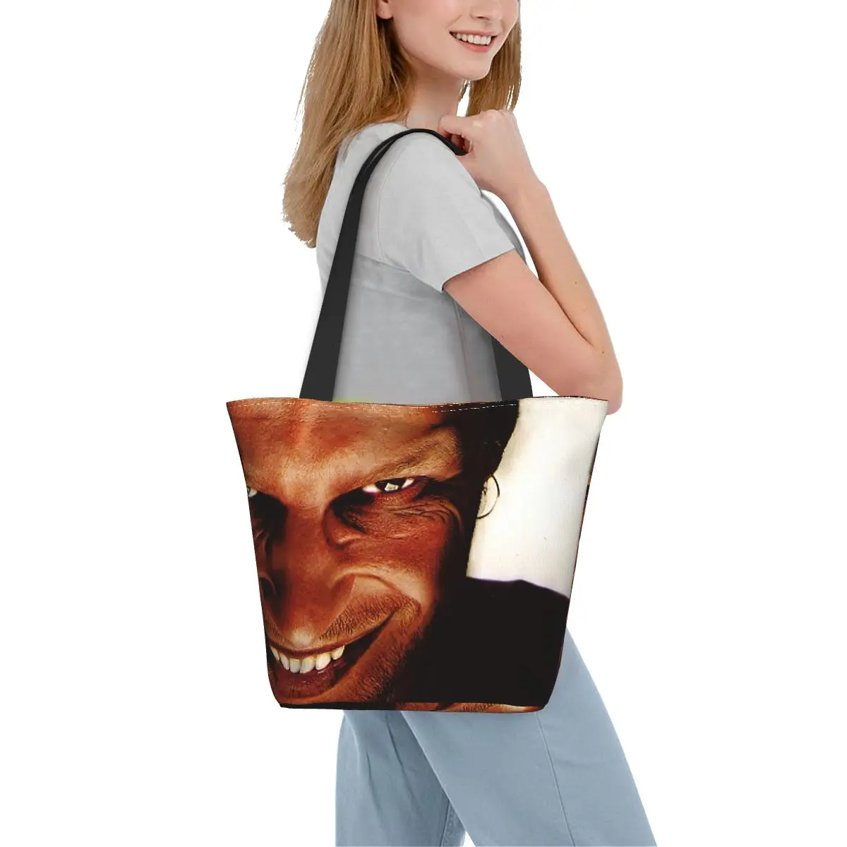 Aphex Twin Gesicht Tasche Top Griff Taschen Merch Lustige Für Frauen Mode Tote Tasche