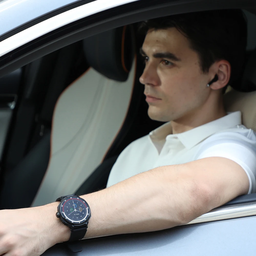 GEJIAN 2025 ساعة ذكية TWS 2 في 1 جديدة تأتي مع سماعات بلوتوث مراقبة معدل ضربات القلب BT Call Sports Trajectory Smartwatch