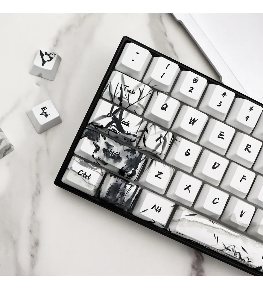 Ink Panda Keycap OEM Height PBT Five-Sided Sublimation Adaptation 61 64 68 87 104 108 Keyboard