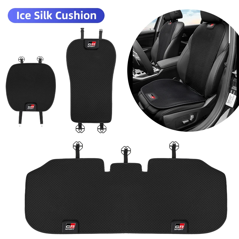 Car Ice Silk Seat Cover Front Rear Seat Cushion Protective Pad  For Toyota GR Sport Aygo Corolla Yaris Prius CHR Camry Avensis